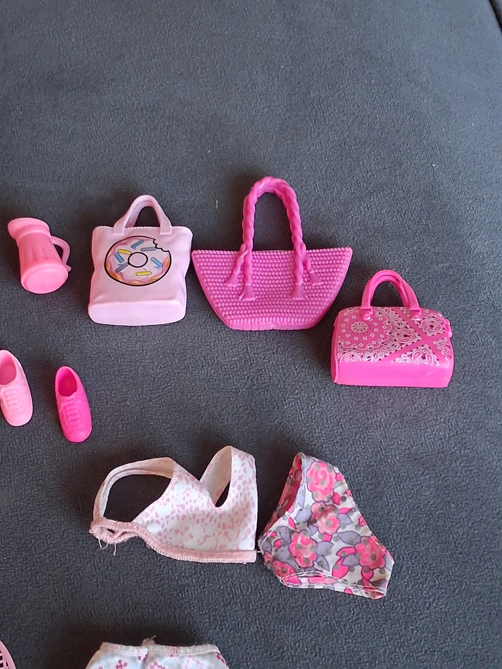 Barbie 1990 Pink Doll Accessories & Clothing Mix